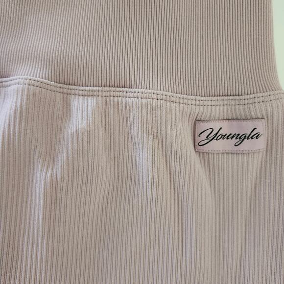 YoungLA Ribbed Mauve/Light Plum Pants/Leggings Size Medium - Picture 2 of 7